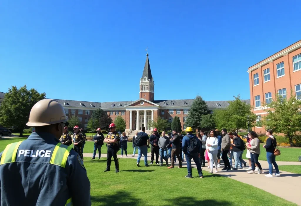 Campus safety drill at William & Mary University