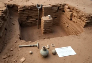 Excavation site of the Williamsburg Bray School foundation