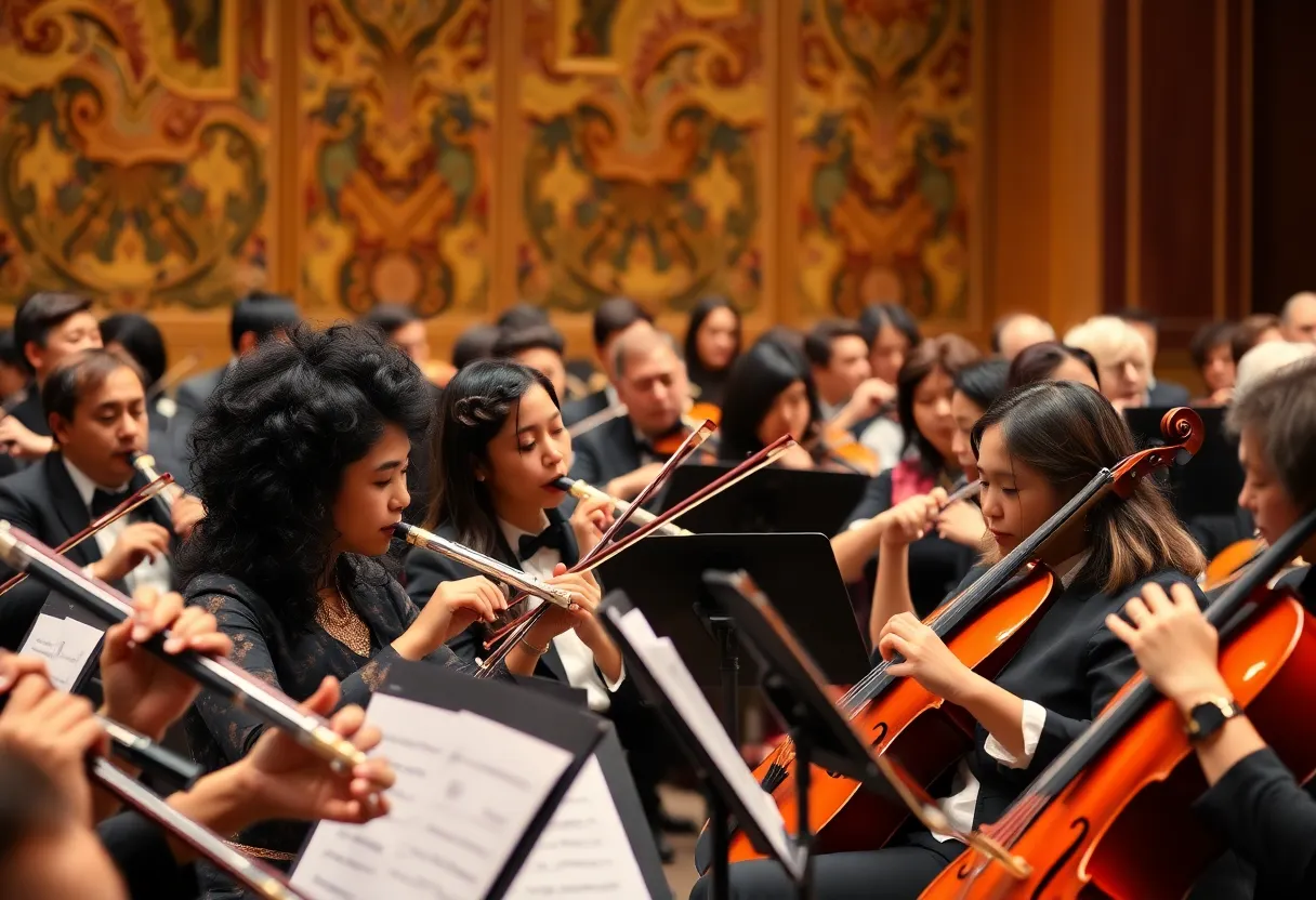 Musicians performing live at the Williamsburg Symphony Orchestra.