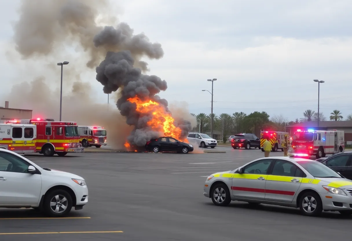 Scene of a vehicle explosion in Arlington's Crystal City