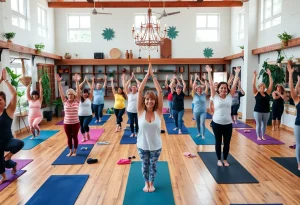 Yoga enthusiasts practicing at Body Balance Yoga studio