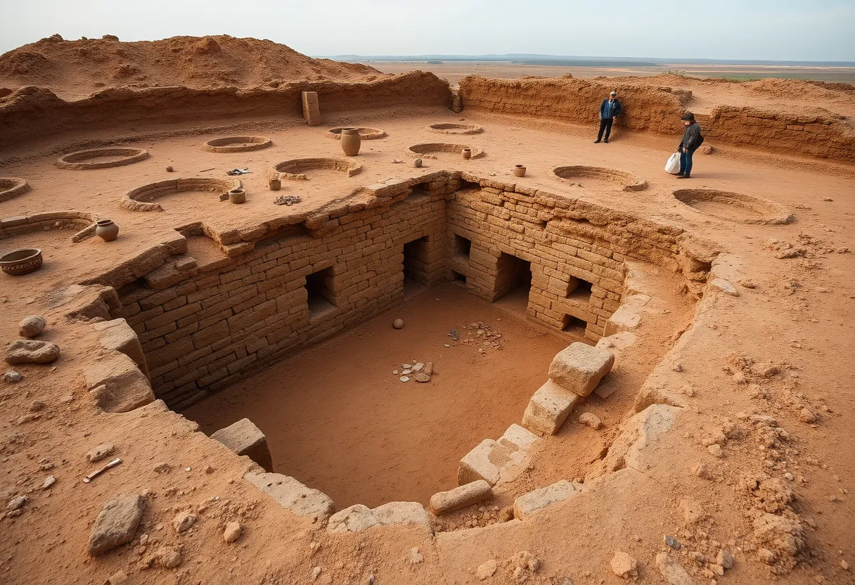 Archaeologists uncovering the Bray School foundation.
