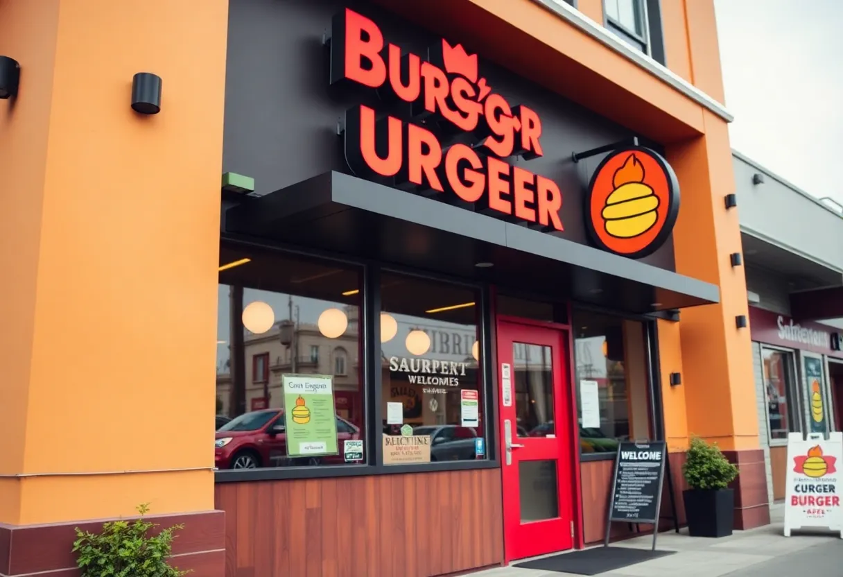 Exterior view of Burgers On The Edge restaurant in Williamsburg