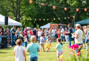 Families enjoying events in Williamsburg