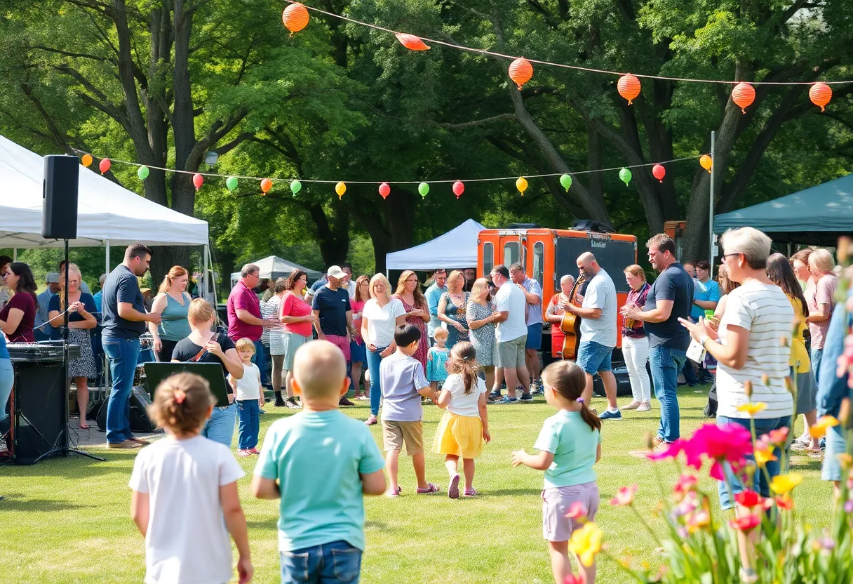 Families enjoying events in Williamsburg