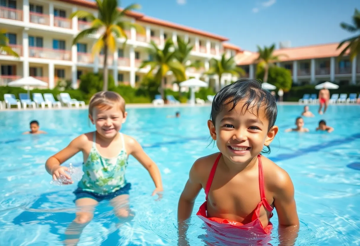 Children enjoying the pool at Great Wolf Lodge