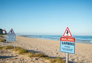 Warning signs at Newport News beaches due to high bacteria levels