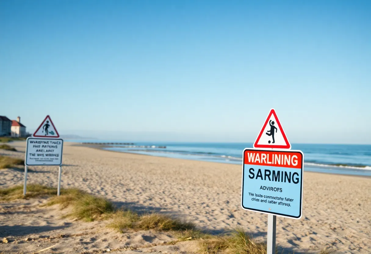 Warning signs at Newport News beaches due to high bacteria levels