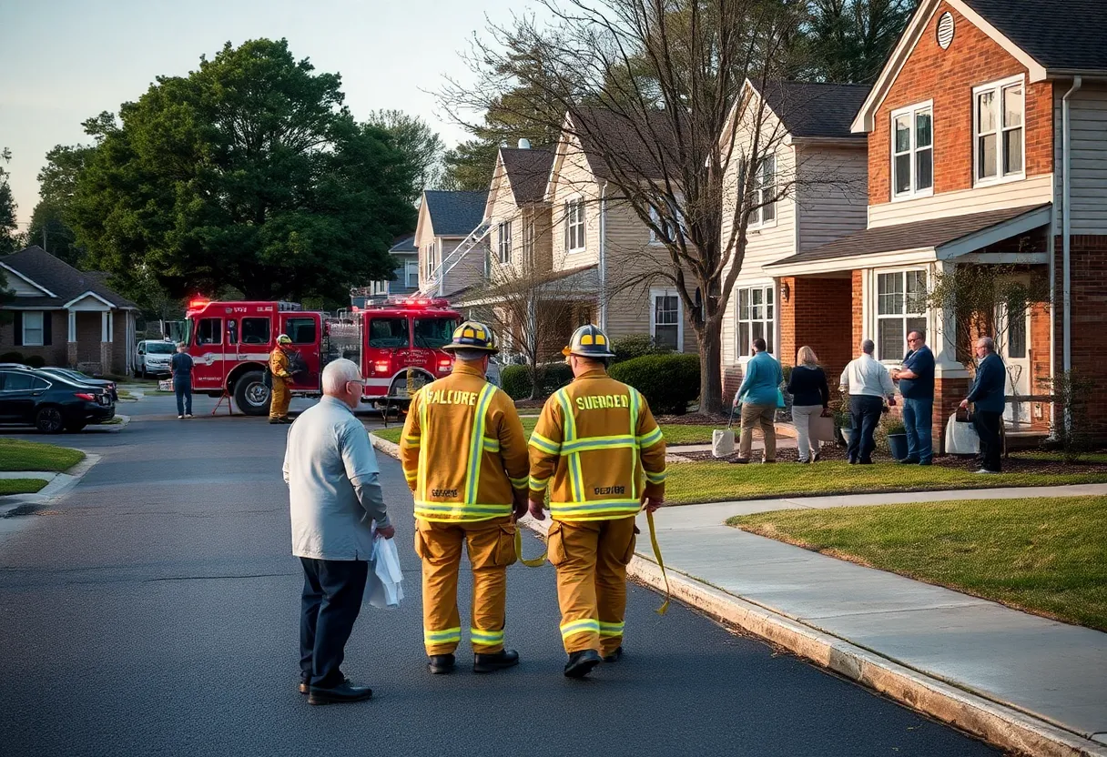 Firefighters responding to a fire in Newport News