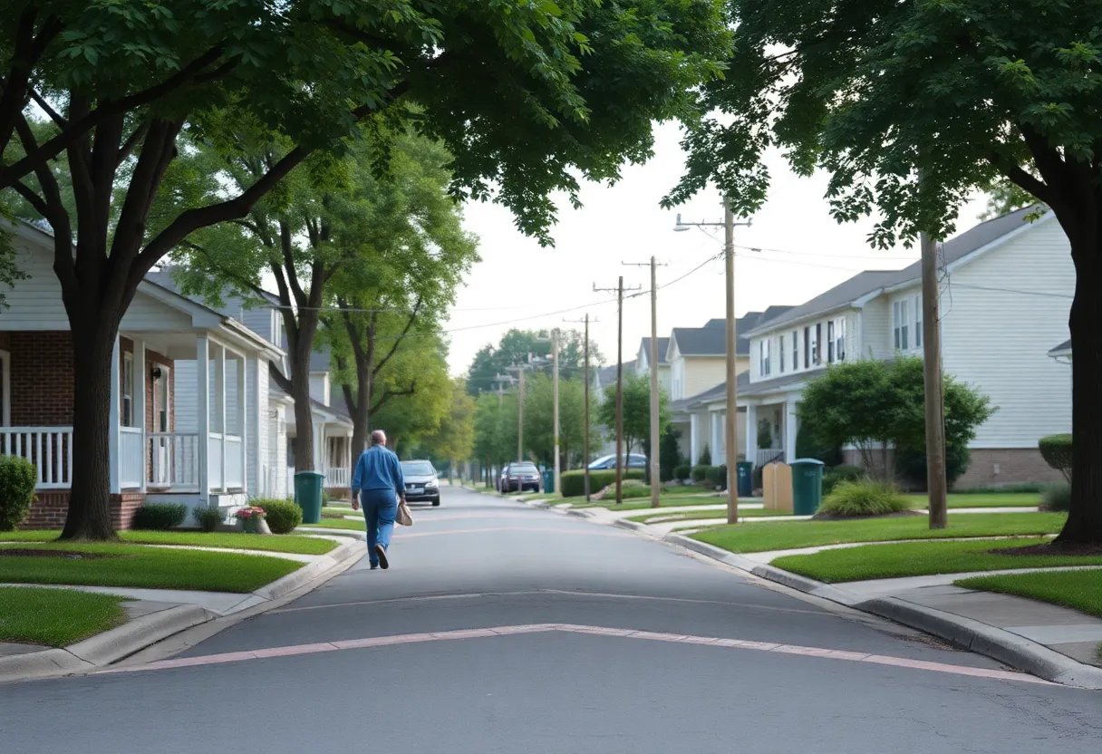 Neighborhood in Newport News reflecting community safety efforts