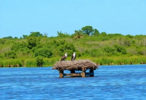 Nesting platform for ospreys in Smithfield on the Pagan River