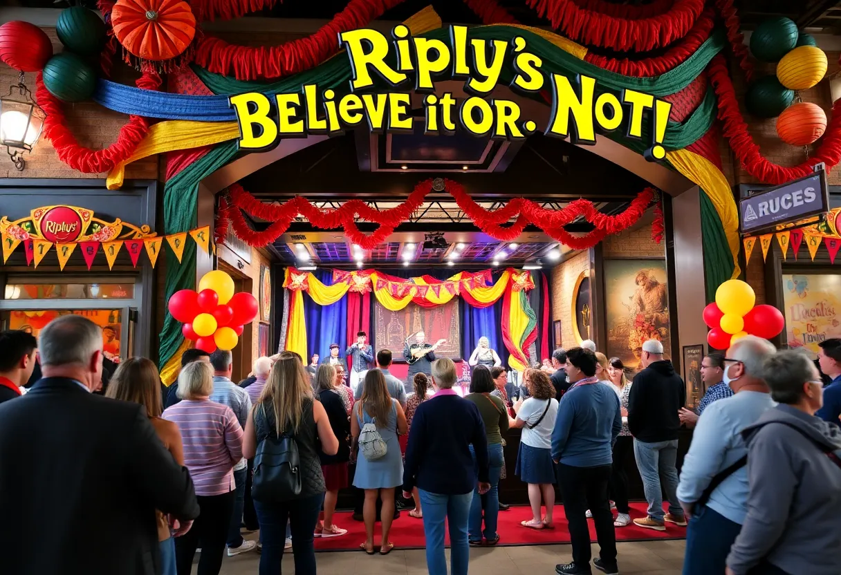 Crowd gathered for Ripley's Believe It Or Not! grand reopening celebration