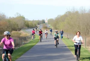 Diverse groups enjoying outdoor activities on the Virginia Capital Trail