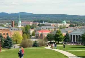 Students studying on a Virginia college campus