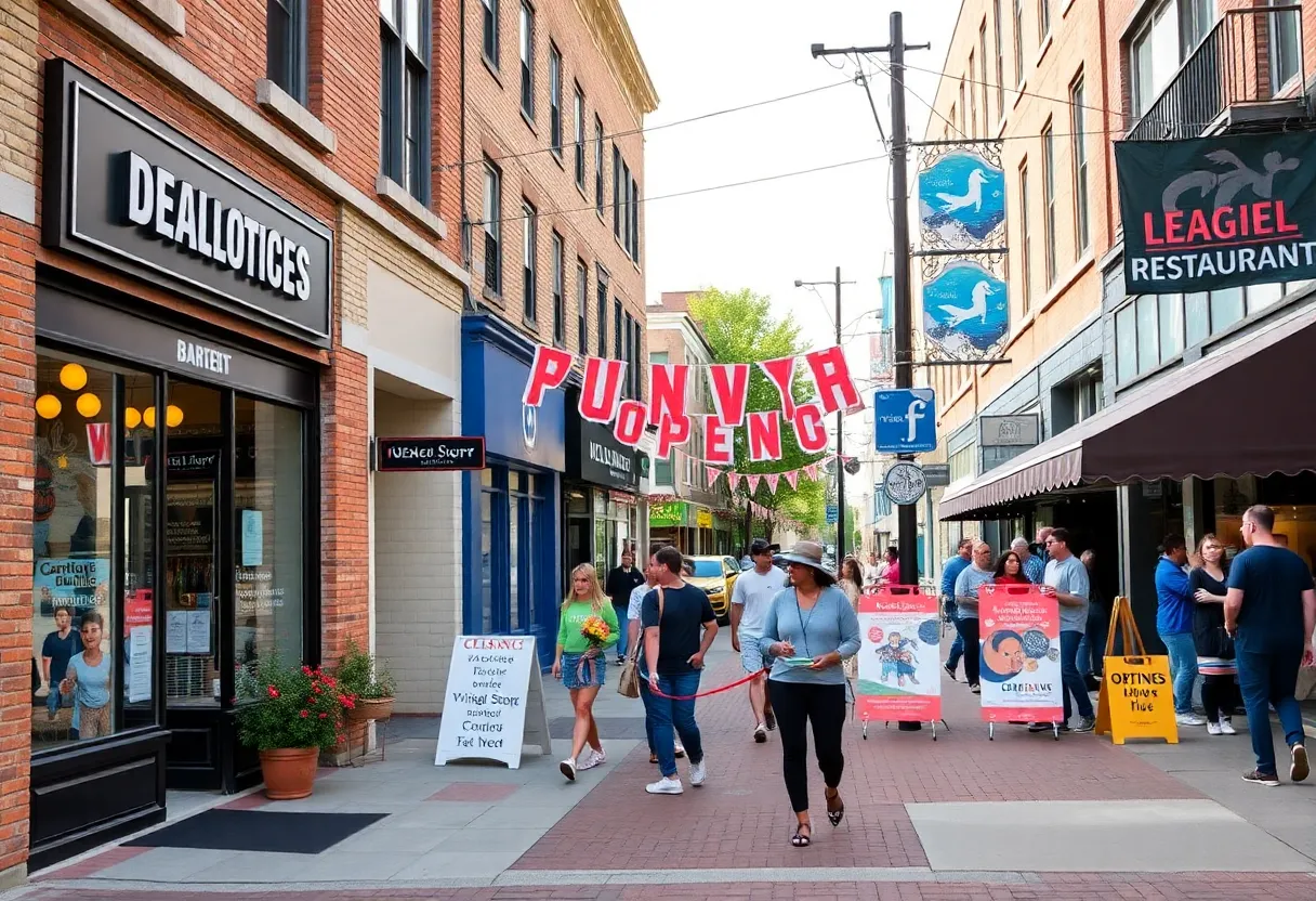A collage of new businesses in Virginia, including a bagel shop and seafood restaurant.
