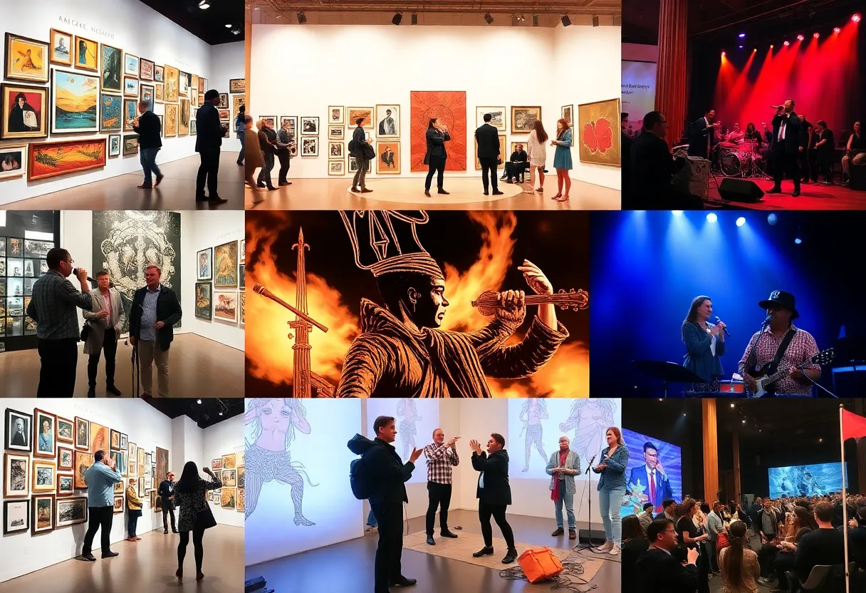 A vibrant representation of Williamsburg's arts events, featuring a blend of art and music.