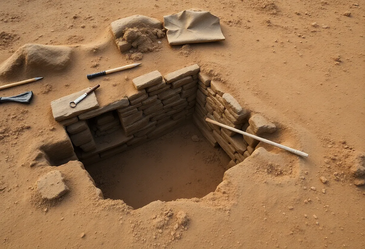 Excavation site of the Williamsburg Bray School foundation