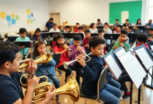 Students participating in music education classes at DoG Street Music