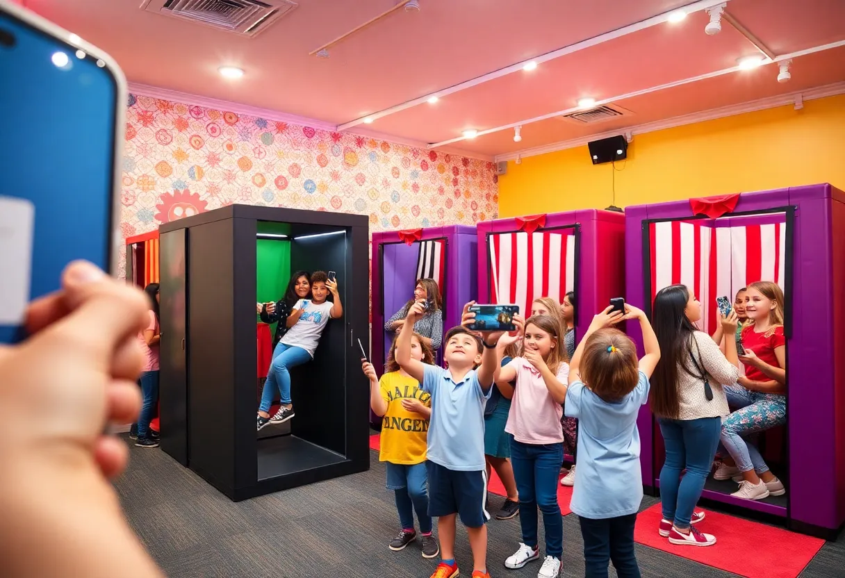 Themed photo booths at Williamsburg Selfie Museum