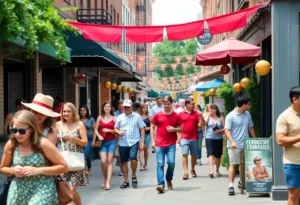 Families enjoying summer events in Williamsburg with discounts.