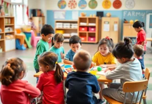 Children participating in after-school activities at WISC Kids Club