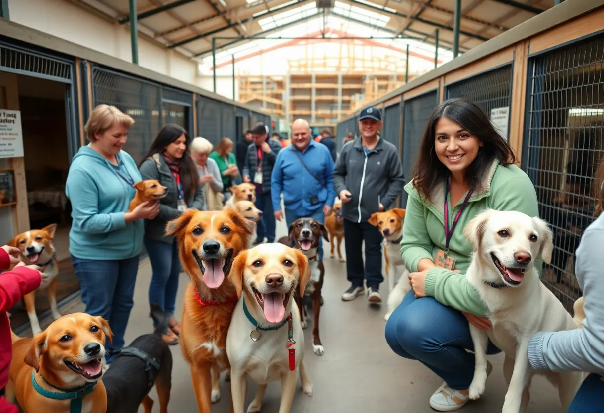 Animal shelter with community support and happy pets