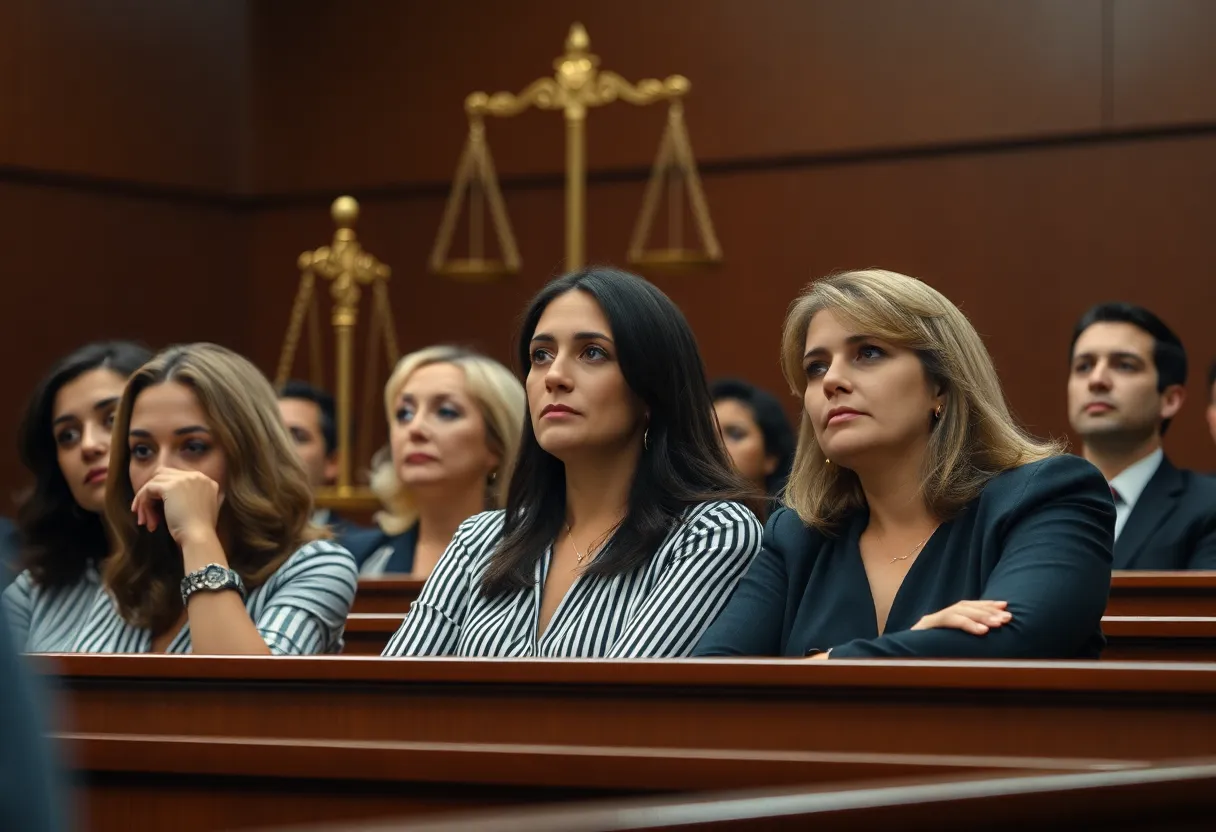 Jurors deliberating in a courtroom