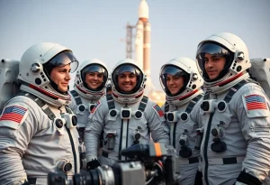 Diverse astronauts preparing for the ISS mission