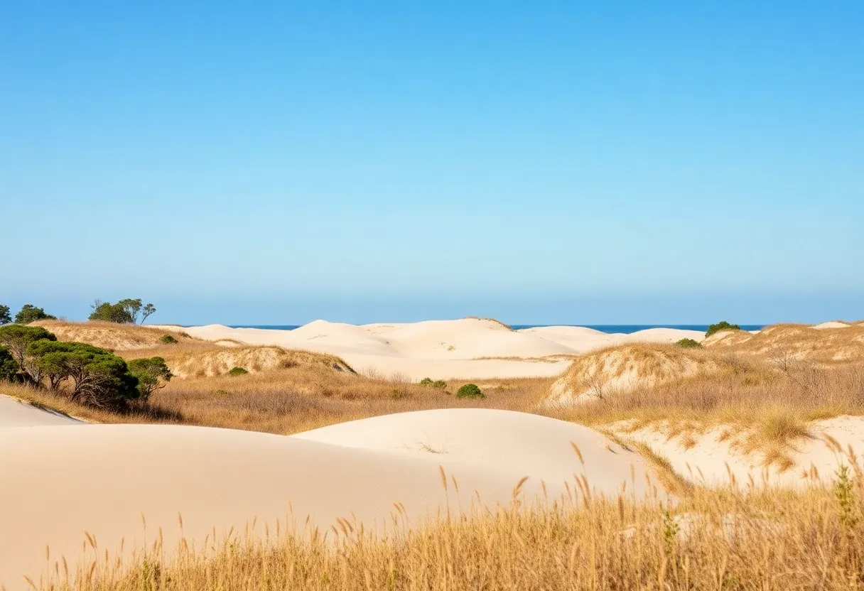 Sandy ridges at First Landing State Park surrounded by greenery