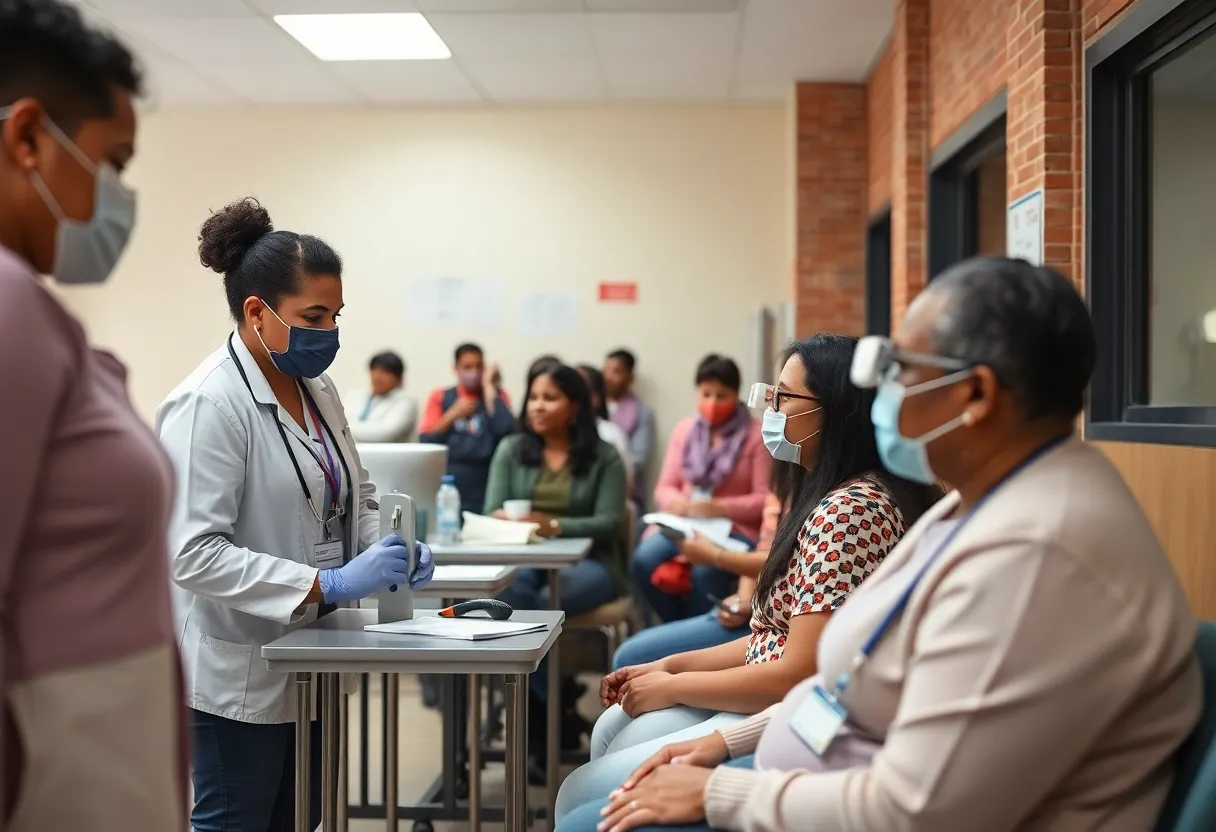 Free health clinic in Newport News with patients receiving care