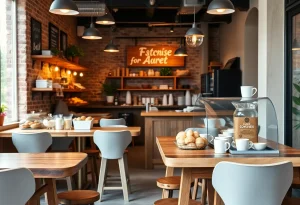 Interior view of Hohl Coffee and Bake Shop showcasing tables and baked goods.