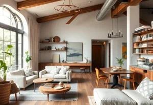 Interior design showcasing sustainable materials and elegant furnishings.