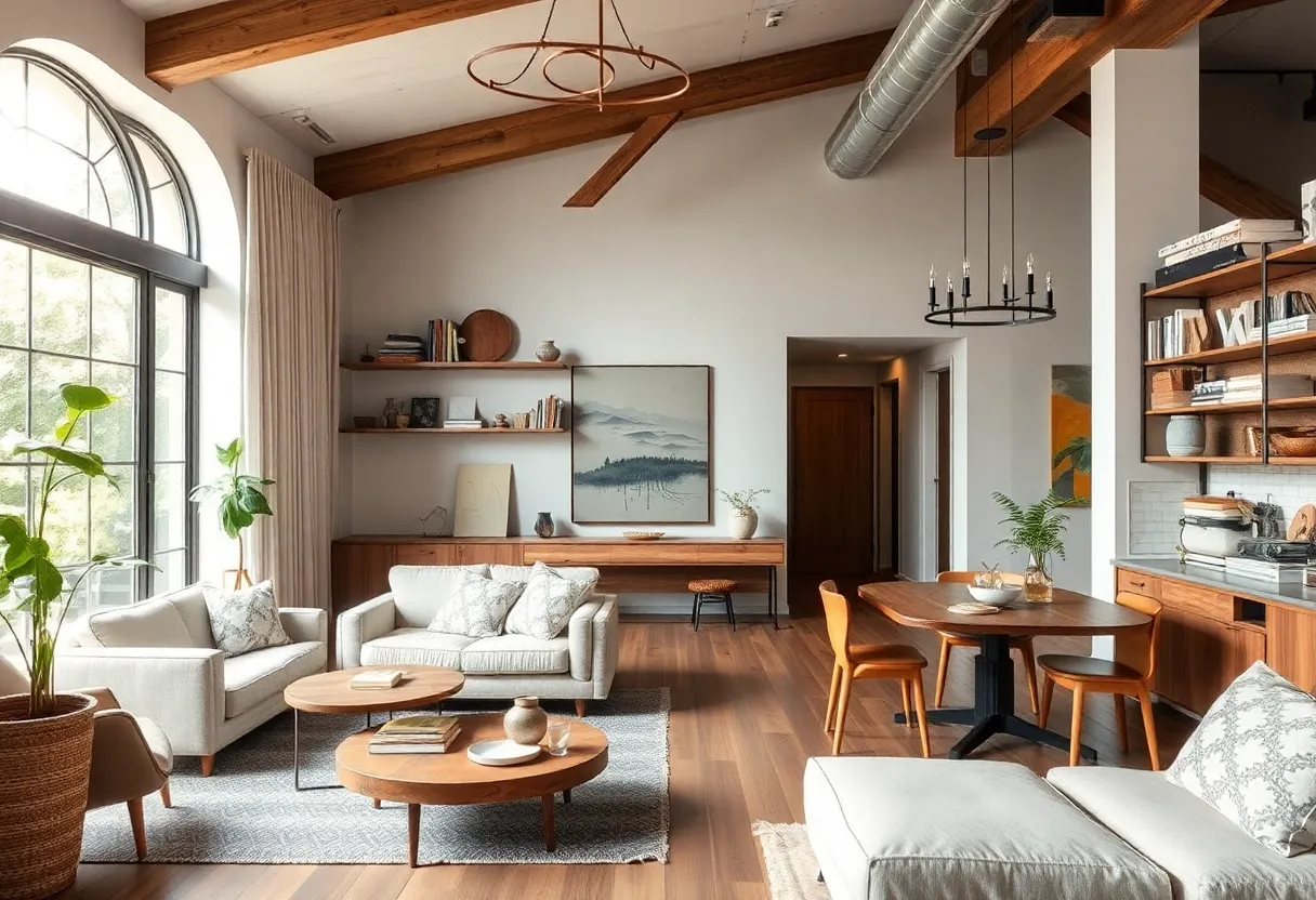 Interior design showcasing sustainable materials and elegant furnishings.