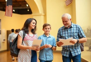 Families participating in educational activities at Jamestown museums