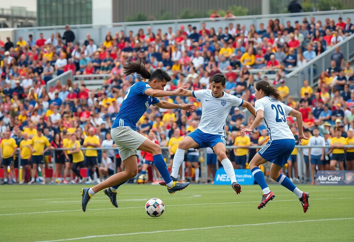 Maryland women's soccer team in action during the match against Old Dominion