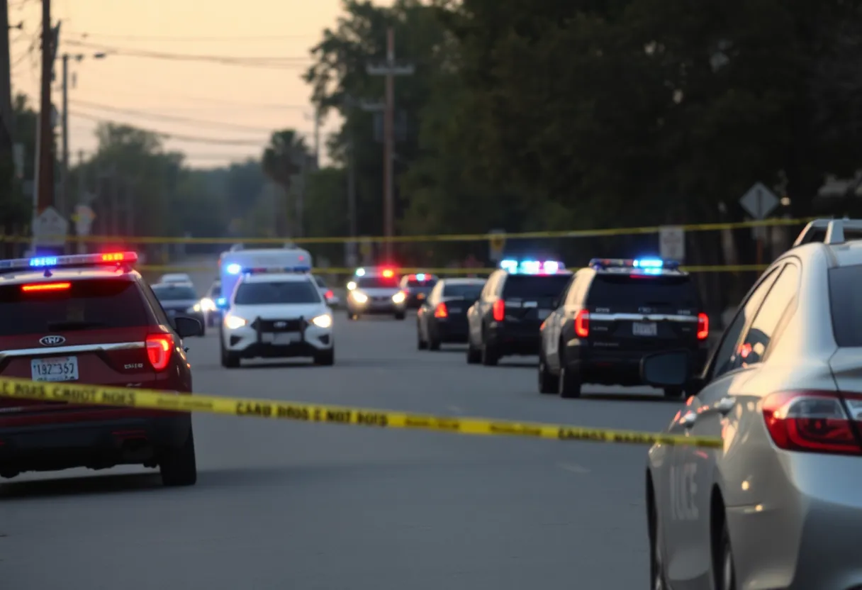 Police at the scene of a shooting investigation in Newport News