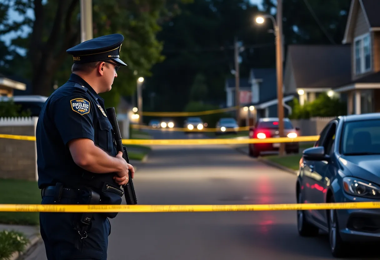 Police investigating a neighborhood shooting scene