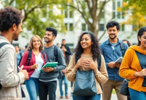 Students discussing diversity and inclusion on campus
