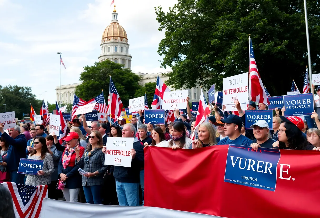 Political rally in Virginia for gubernatorial candidates