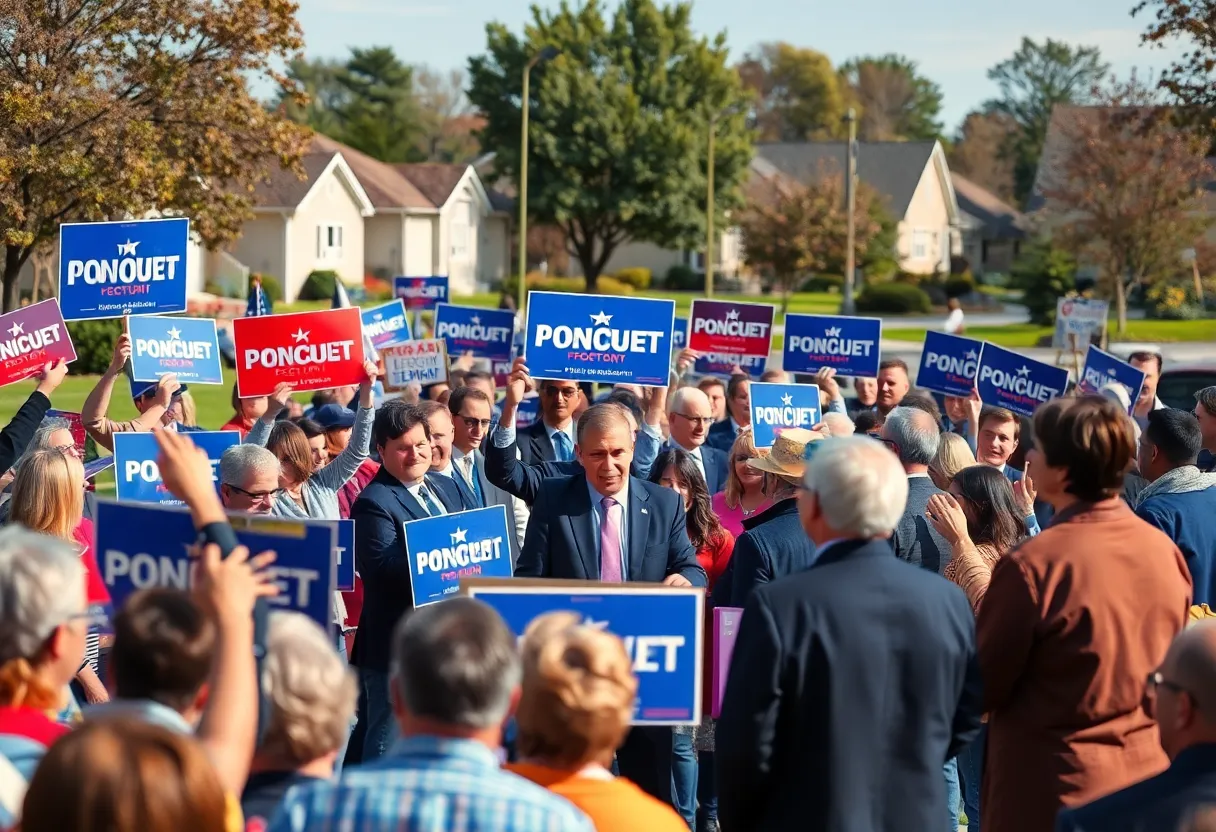Vibrant campaign scene for Virginia House of Delegates election