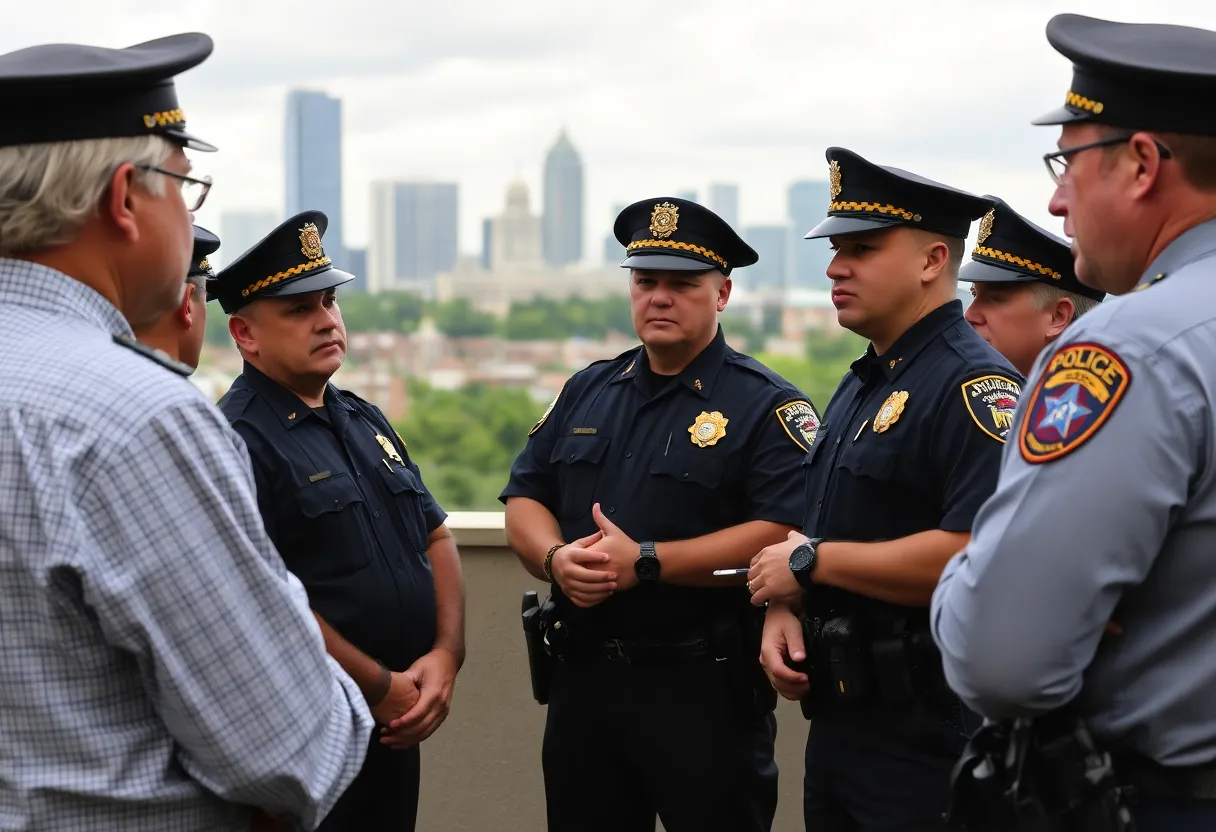 Law enforcement officers at a community event in Virginia