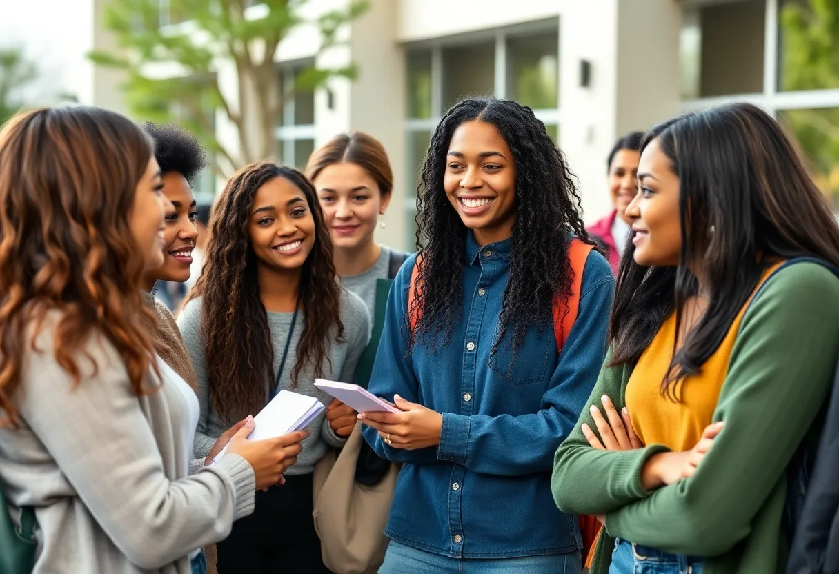 Students discussing DEI initiatives on campus
