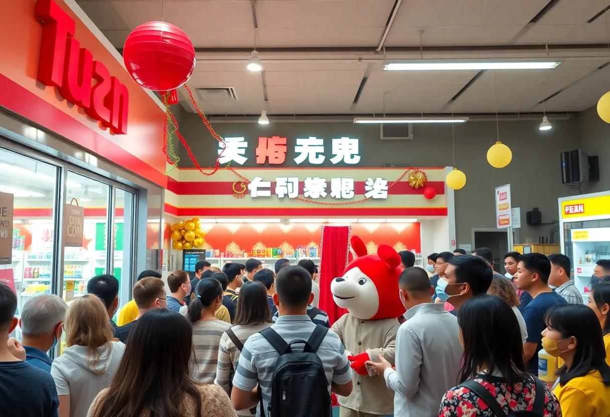 Crowd at the grand opening of Wawa in Williamsburg
