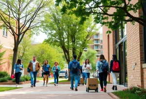 Students moving into residence halls at William & Mary campus