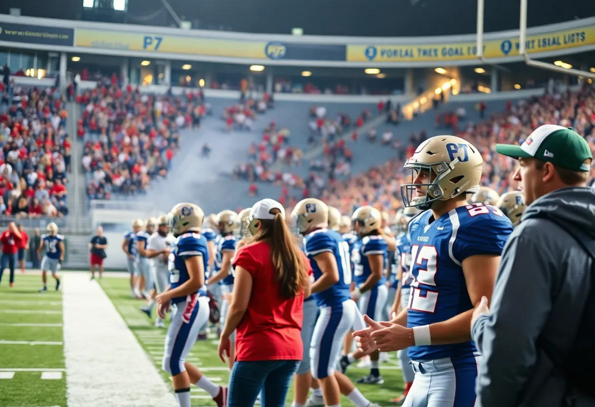 William & Mary football players supporting community hunger initiative