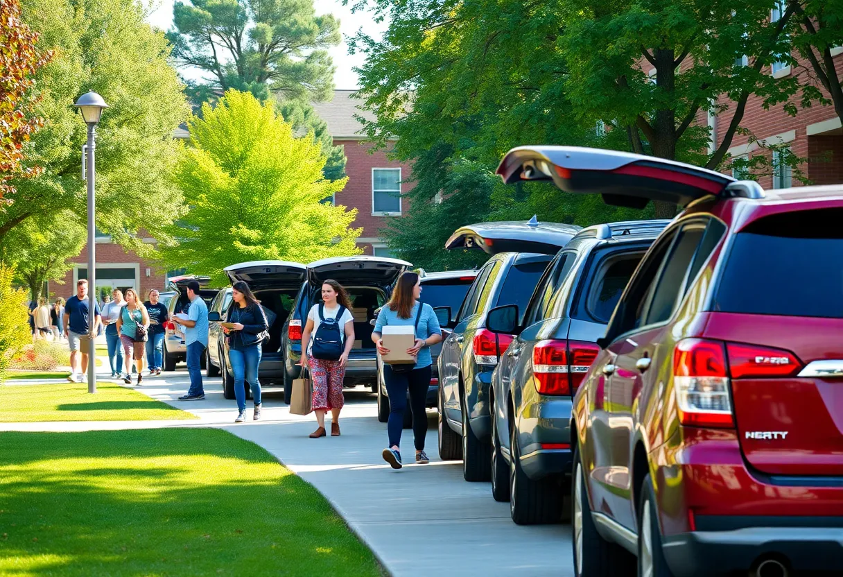 Freshmen moving into William & Mary residence halls