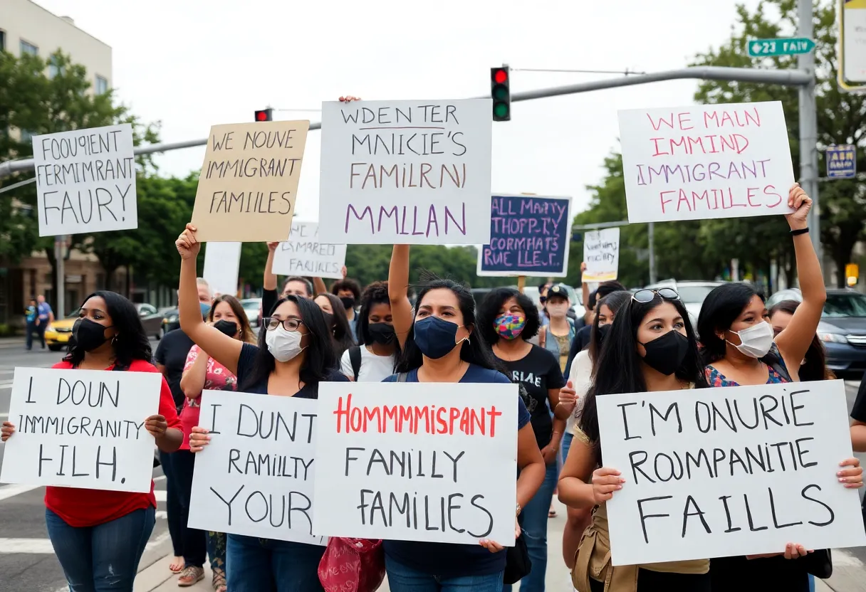 Community members protesting against ICE detainment in Williamsburg
