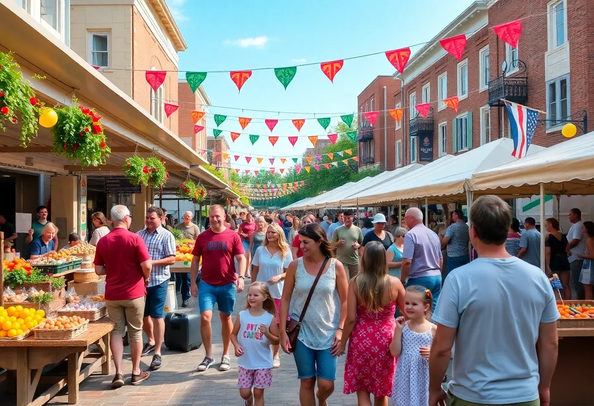 Families enjoying a summer festival in Williamsburg, Virginia