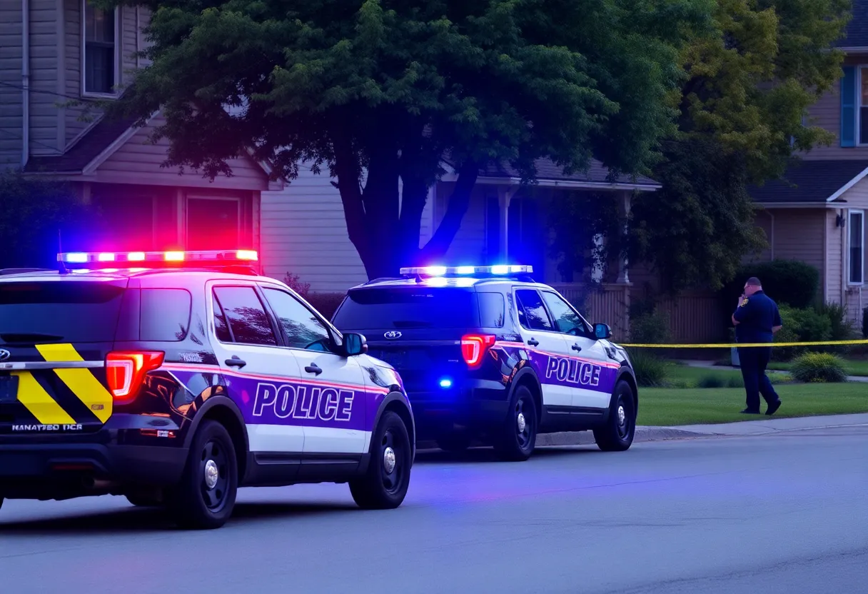Police vehicles during a standoff situation in York County
