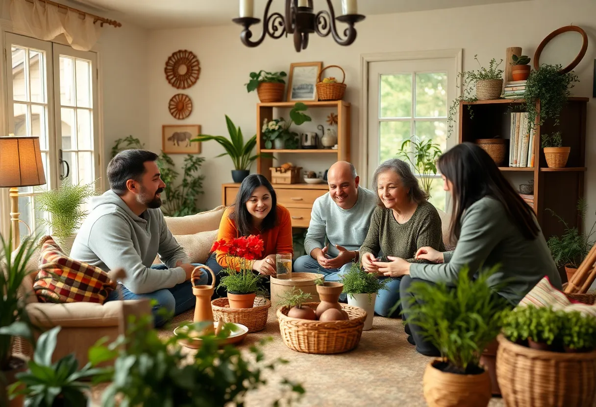 A cozy home setting showcasing creativity and family warmth.